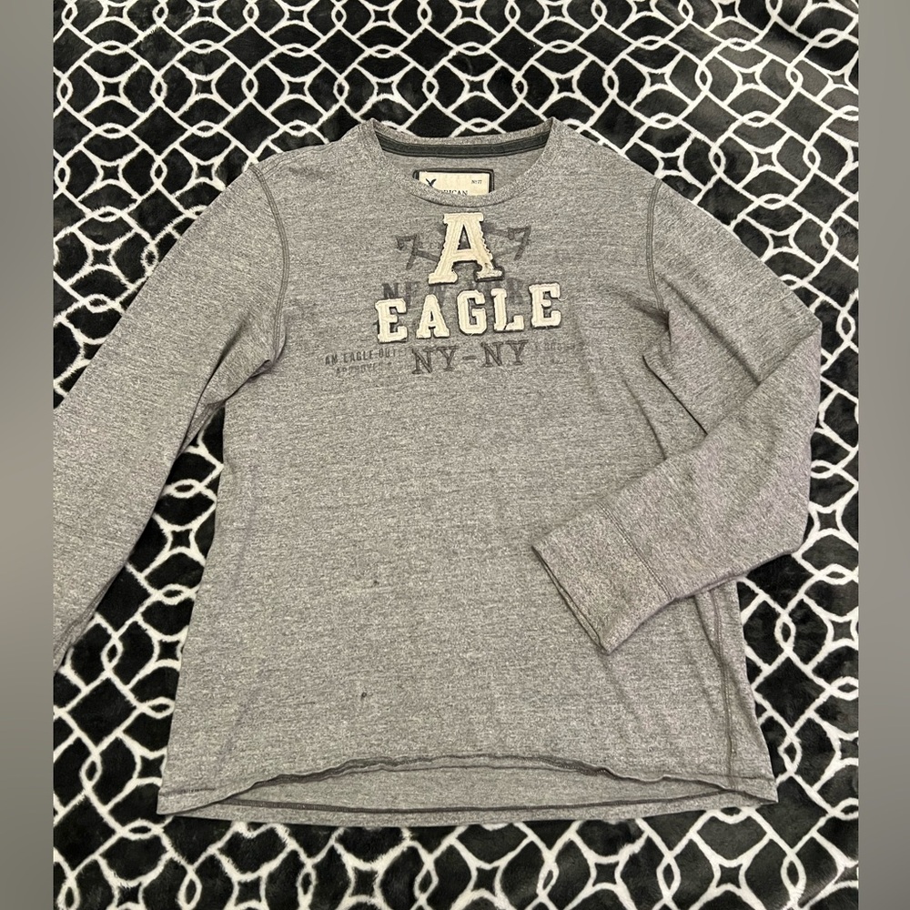 American Eagle Outfitters Unisex Gray Long  Tee
